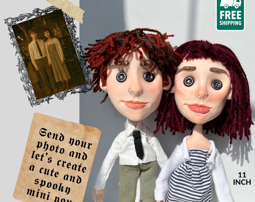 Custom Gothic Couple Mini Me Dolls